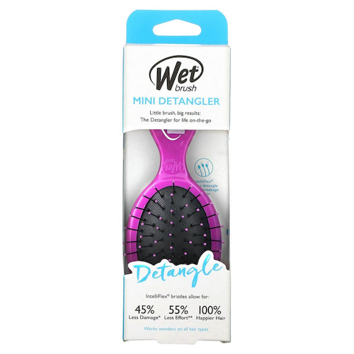 Wet Brush, Мини-расческа для облегчения расчесывания, фиолетовая, 1 расческа #1