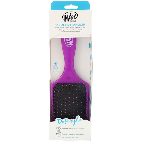 Wet Brush, Paddle Detangler Brush, щетка для легкого расчесывания, пурпурный, 1 шт. #1