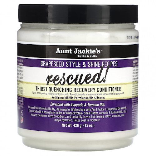 Aunt Jackie's Curls & Coils, Rescued, восстанавливающий кондиционер для утоления жажды, для естественных кудрей, изгибы и волны, 426 г (15 унций) #1