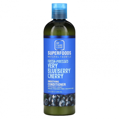 Be Care Love, Superfoods, натуральный и нежный, разглаживающий кондиционер, свежий отжим с черникой и вишней, 355 мл (12 жидк. Унций) #1