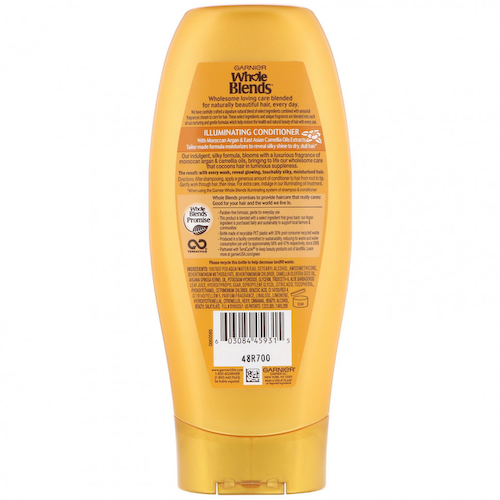 Garnier, Whole Blends, кондиционер для придания блеска, «Экстракты масел камелии и марокканской арганы», 370 мл #1
