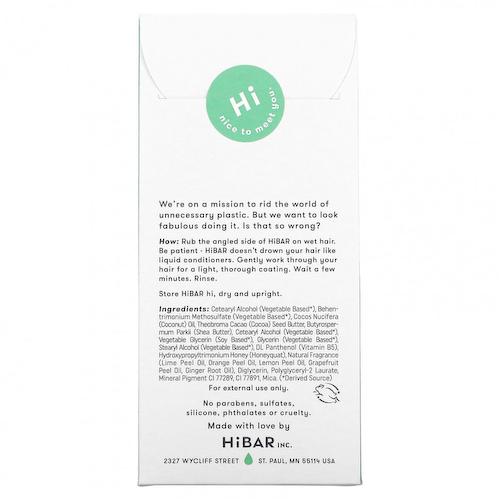 HiBAR, Твердый кондиционер, средство для ухода, 1 шт., 76 г (2,7 унции) #1