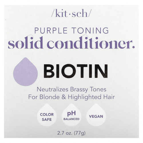 Kitsch, Purple Toning твердый кондиционер, биотин, цветы апельсина и жасмин, 77 г (2,7 унции) #1