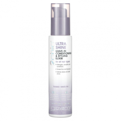 Giovanni, 2chic, Ultra Shine Leave-In Conditioning & Styling Elixir, For All Hair Types, Tsubaki +White Tea, 4 fl oz (118 ml) #1