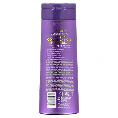 Giovanni, Curl Habit, несмываемый эликсир для укладки и ухода за локонами, для всех типов локонов, 250 мл (8,5 жидк. Унции) #1