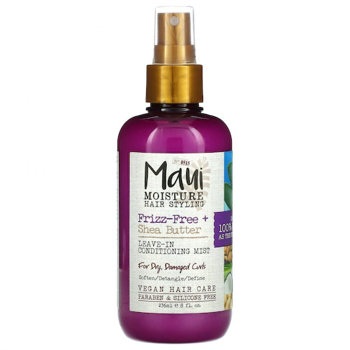 Maui Moisture, Frizz-Free + Shea, несмываемый спрей-кондиционер для сухих, поврежденных локонов, 236 мл (8 жидк. Унций) #1
