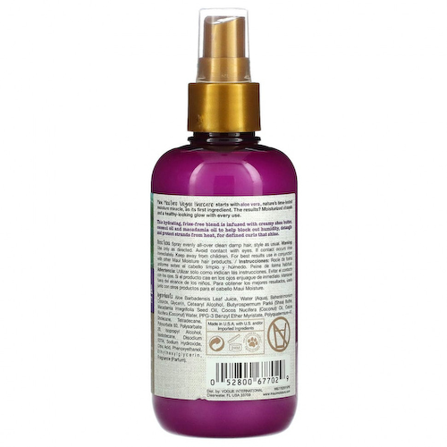 Maui Moisture, Frizz-Free + Shea, несмываемый спрей-кондиционер для сухих, поврежденных локонов, 236 мл (8 жидк. Унций) #1