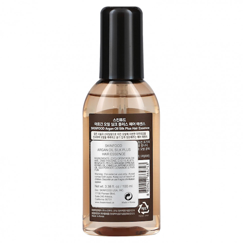 Skinfood, Фиксирующая эссенция для волос с аргановым маслом Argan Oil Silk Plus, 3,38 ж. унц. (100 мл) #1