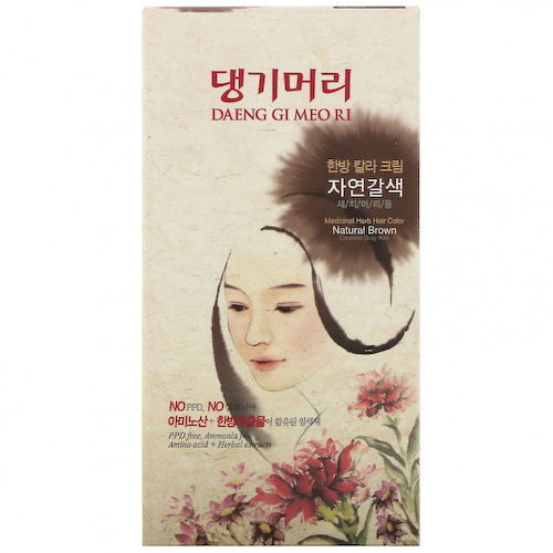 Doori Cosmetics, Daeng Gi Meo Ri, краска для волос с лекарственными травами, оттенок yатуральный коричневый, 1 набор #1