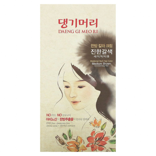 Doori Cosmetics, Daeng Gi Meo Ri, краска для волос с лекарственными травами, шатен, 1 набор #1