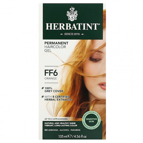 Herbatint (Antica Herbavita), Перманентная гель-краска для волос, FF6 оранжевый, 135 мл (4,56 жидк. Унции) #1
