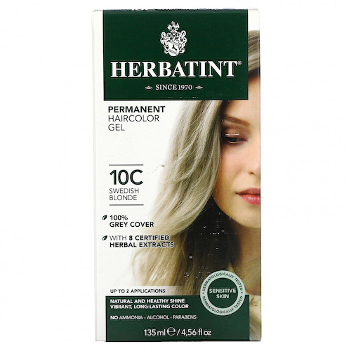 Herbatint, Перманентная гель-краска для волос, 10С, шведский блонд, 135 мл #1