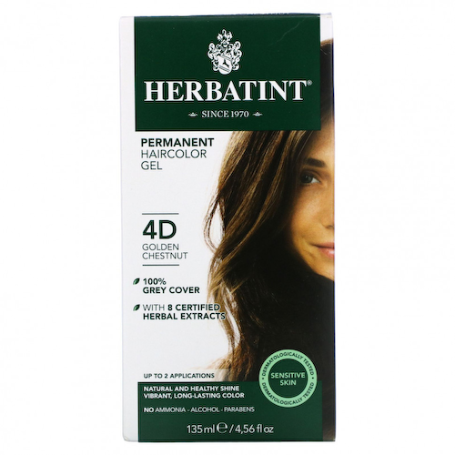 Herbatint, Стойкая гель-краска для волос, 4D, золотистый каштан, 135 мл (4,56 жидк. Унции) #1