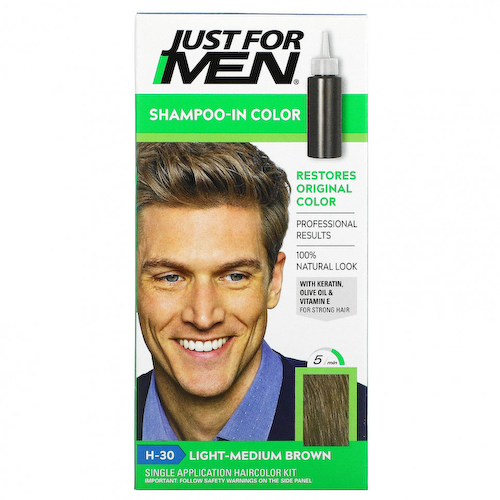 Just for Men, Мужская краска для волос Original Formula, оттенок светло-коричневый H-30, одноразовый комплект #1