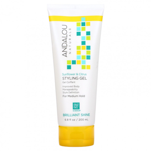 Andalou Naturals, Гель для укладки волос, бриллиантовое сияние, средняя фиксация, подсолнечник и цитрус, 200 мл #1
