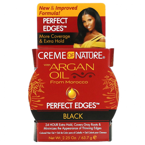 Creme Of Nature, Марокко с аргановым маслом, Perfect Edges, гель для окрашенных волос, черный, 63,7 г (2,25 унции) #1