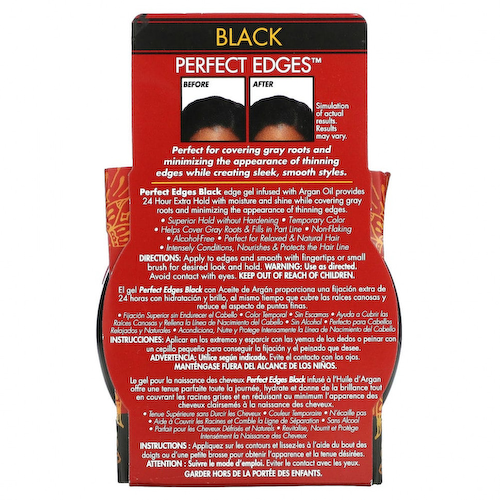 Creme Of Nature, Марокко с аргановым маслом, Perfect Edges, гель для окрашенных волос, черный, 63,7 г (2,25 унции) #1