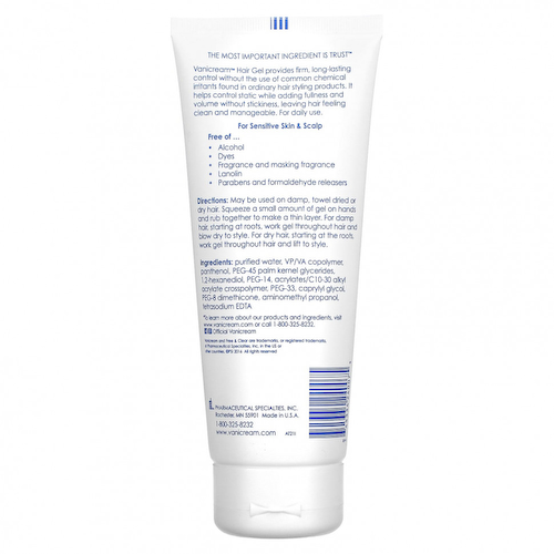 Vanicream, Hair Gel, For Sensitive Skin, 7 oz. (198 g) #1