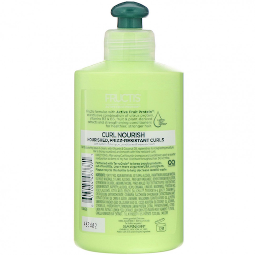 Garnier, Fructis, Curl Nourish, несмываемый уход, высыхаемое на воздухе крем-масло, 300 мл #1