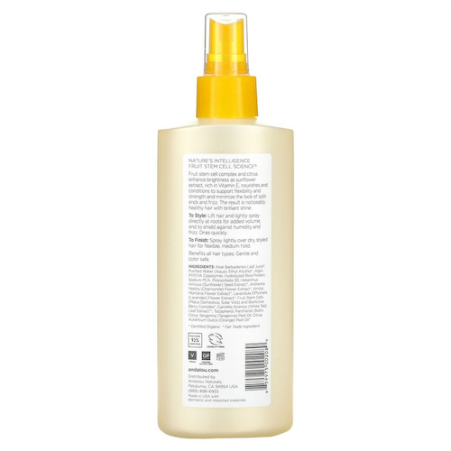 Andalou Naturals, Лак для волос, блестящее сияние, подсолнечник и цитрус, средней фиксации, 242 мл (8,2 жидкой унции) #1