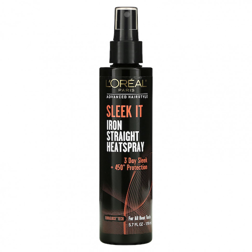 L'Oreal, Advanced Hairstyle, Sleek It Iron Straight Heatspray, термозащитный разглаживающий спрей для волос, 170 мл (5,7 жидк. унции) #1