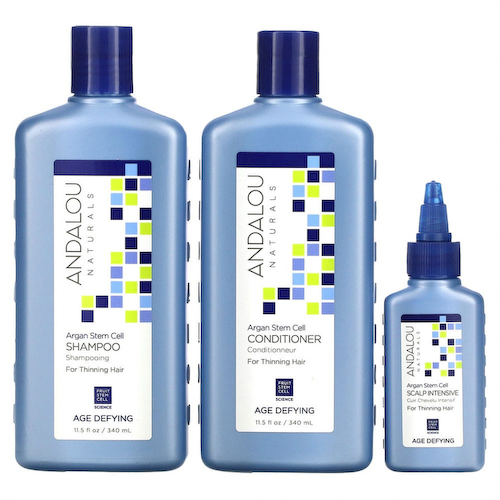 Andalou Naturals, Стволовые клетки аргании, система для редеющих волос, антивозрастная, набор из 3 предметов #1