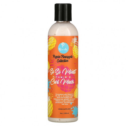 Curls, Poppin Pineapple Collection, So So Moist, витамин C, маска для локонов, 236 мл (8 унций) #1
