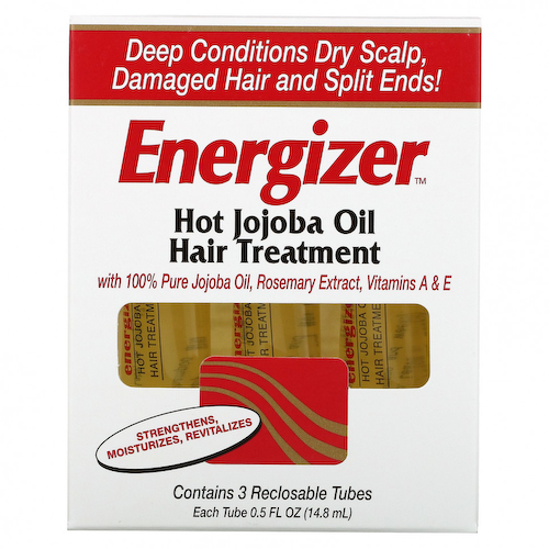 Hobe Labs, Energizer, лечение волос горячим маслом жожоба, 3 тюбика с повторно закрывающейся крышкой, 14,8 мл каждый #1