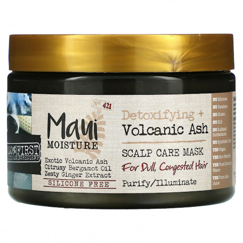 Maui Moisture, Детоксикация + вулканический пепел, маска для ухода за кожей головы, для тусклых, скопившихся волос, 340 г (12 унций) #1