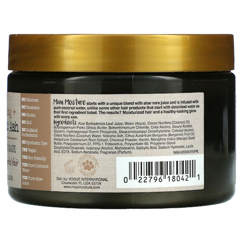 Maui Moisture, Детоксикация + вулканический пепел, маска для ухода за кожей головы, для тусклых, скопившихся волос, 340 г (12 унций) #1