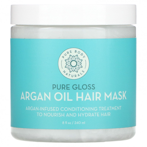 Pure Body Naturals, Маска для волос с аргановым маслом, чистый блеск, 240 мл (8 жидк. Унций) #1