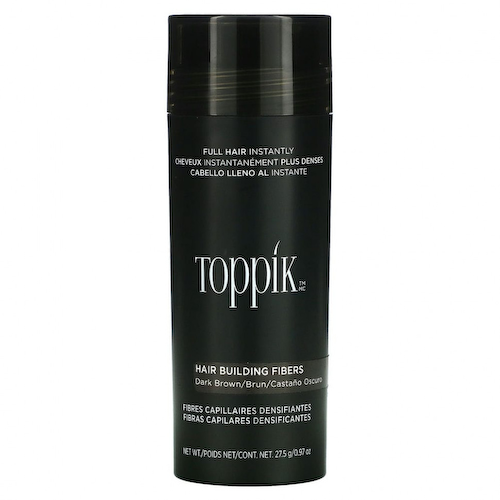 Toppik, Hair Building Fibers, загуститель для волос, оттенок темно-коричневый, 27,5 г (0,97 унции) #1