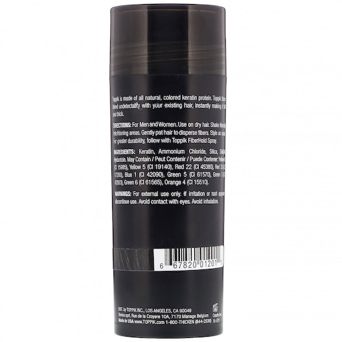 Toppik, Hair Building Fibers, загуститель для волос, оттенок черный, 27,5 г (0,97 унции) #1