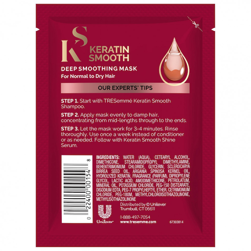 Tresemme, Keratin Smooth, маска для глубокого разглаживания, 42 г (1,5 унции) #1
