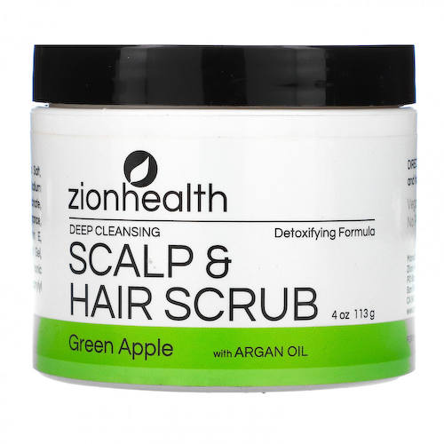 Zion Health, скраб для глубокого очищения кожи головы и волос с аргановым маслом и зеленым яблоком, 113 г (4 унции) #1