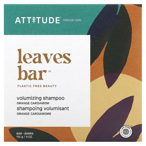 ATTITUDE, Leaves Bar, шампунь для увеличения объема, апельсиновый кардамон, 113 г (4 унции) #1