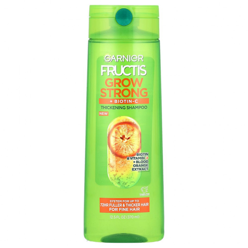 Garnier, Grow Strong, + биотин C, шампунь для густоты волос, для тонких волос, 370 мл (12,5 жидк. Унции) #1