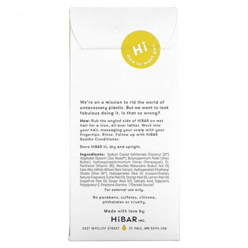 HiBAR, Solid Shampoo, Soothe, 1 шт., 90 г (3,2 унции) #1
