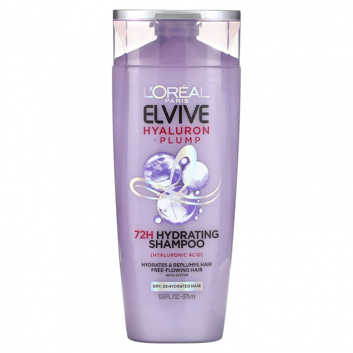 L'Oréal, Elvive, Hyaluron + Plump, увлажняющий шампунь на 72 часа, для сухих и обезвоженных волос, 375 мл (12,6 жидк. Унции) #1