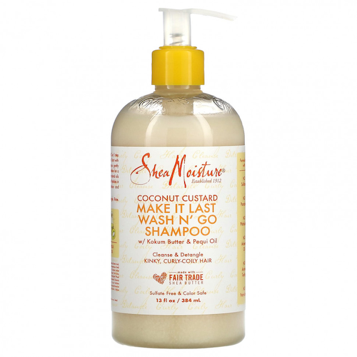 SheaMoisture, Make It Last Wash N 'Go, шампунь, кокосовый крем, с маслом кокум и маслом пекуи, 384 мл (13 жидк. Унций) #1