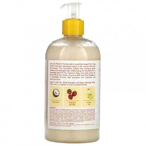 SheaMoisture, Make It Last Wash N 'Go, шампунь, кокосовый крем, с маслом кокум и маслом пекуи, 384 мл (13 жидк. Унций) #1
