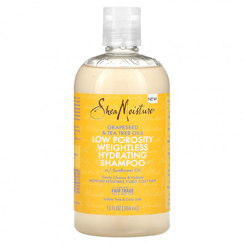 SheaMoisture, Невесомый увлажняющий шампунь с низкой пористостью, масло виноградных косточек и масла чайного дерева, 384 мл (13 жидк. Унций) #1