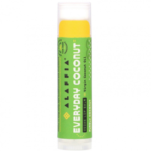 Alaffia, Everyday Coconut, веганский бальзам для губ, чистый кокос, 4,25 г (0,15 унции) #1
