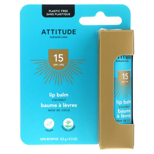 ATTITUDE, Бальзам для губ, SPF 15, кокос, 8,5 г (0,3 унции) #1