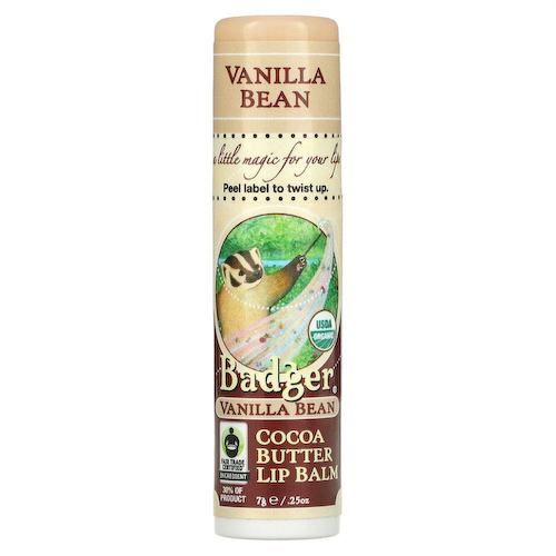 Badger Company, Organic, бальзам для губ с маслом какао, ваниль, 7 г (0,25 унции) #1