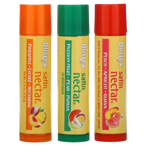 Blistex, Satin Nectar, увлажняющий бальзам для губ, 3 различных вкуса в одной упаковке, по 4,25 г (0,15 унции) #1
