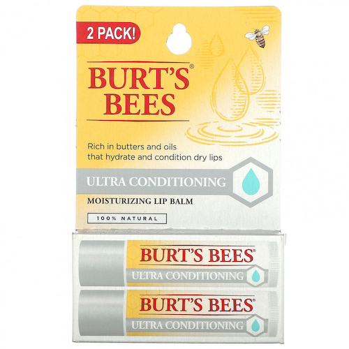 Burt's Bees, Ультра кондиционирующий увлажняющий бальзам для губ, 2 шт. В упаковке, 4,25 г (0,15 унции) #1