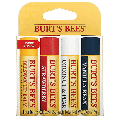 Burt's Bees, Увлажняющие бальзамы для губ, ассорти, 4 шт. В упаковке, 4,25 г (0,15 унции) #1