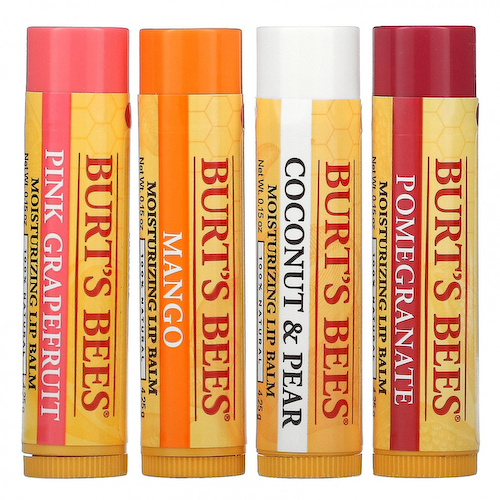 Burt's Bees, Увлажняющие бальзамы для губ, суперфрукты, 4 шт. В упаковке, 4,25 г (0,15 унции) #1
