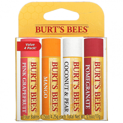 Burt's Bees, Увлажняющие бальзамы для губ, суперфрукты, 4 шт. В упаковке, 4,25 г (0,15 унции) #1